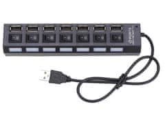 Verkgroup 7 vratni USB 2.0 razdelilnik s stikalom – priklopna postaja