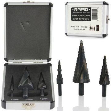 MAR-POL Set 3x HSS spiralnih povrtal 4-32mm – konusnih svedrov