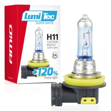 slomart AMiO H11 12V 55W LumiTec Super White +120% žarnica