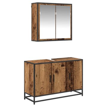 Vidaxl Komplet pohištva za kopalnico 2 pcs Star les Konstruiran les