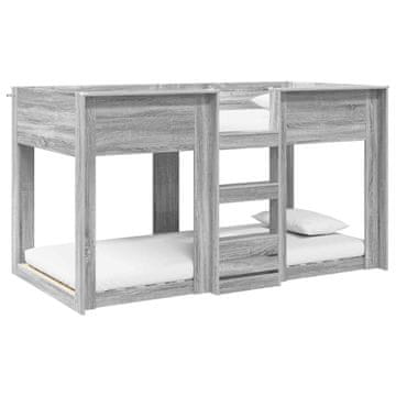 Vidaxl Postelja na vzkraj za otroke Siva Sonoma 75 x 190 cm