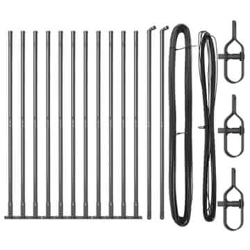 Vidaxl Steber ograje. 13 pcs Siva Jeklo