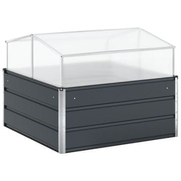 Vidaxl Cvetlično korito Antracit 100 x 100 x 77 cm Cinkana jeklena