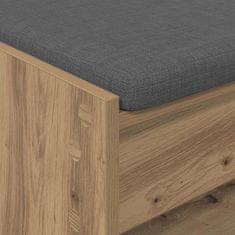 Vidaxl Haldna klop z blazino s polico Umetni hrast 103 x 38 x 45 cm