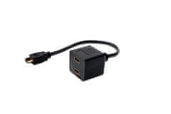 Digitus HDMI Y-Hub kabel, HDMI TypeA - 2x HDMI Type A, 0,2 m, CU, AWG30, zaščiten, M/F, UL, pozlačen, črn