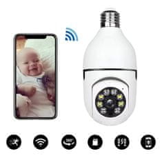 MG panoramska kamera v žarnici 2Mpx WiFi IP, bela