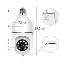 MG panoramska kamera v žarnici 2Mpx WiFi IP, bela