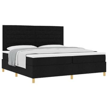 Vidaxl Postelja z vzmetnico z vzmetnico Črna 200 x 200 cm blago