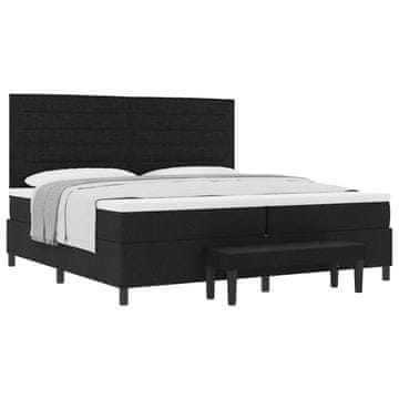 Vidaxl Postelja z vzmetnico z vzmetnico Črna 200 x 200 cm blago