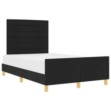 Vidaxl Konstrukcija postelje z vzglavjem Črna 120 x 200 cm blago