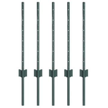 Vidaxl Vgrajeni ograjski steber 5 szt. Zelena 100 cm