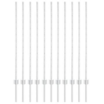 Vidaxl Steber ograje. 11 pcs srebrna 120 cm Jeklo