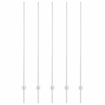 Vidaxl Steber ograje. 5 szt. srebrna 160 cm Jeklo