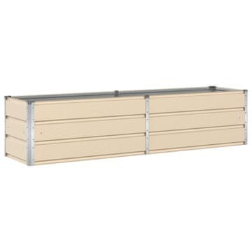 Vidaxl Cvetlično korito Slonokoščena 480 x 50 x 45 cm Cinkana jeklena