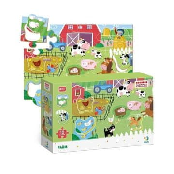 DoDo Puzzle za razvrščanje slik Kmetija 18 kosov
