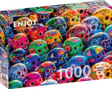 ENJOY Puzzle Barvne lobanje 1000 kosov