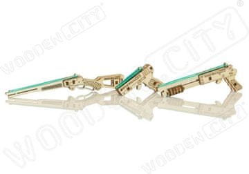 Wooden city Lesena mestna sestavljanka 3D obeski Pištole 30 kosov