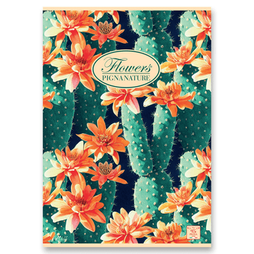 Pigna Šolski zvezek Nature Flowers, A4, kvadraten, 40 listov, mešani motivi