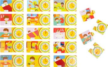 Small foot Lesena sestavljanka pari Koliko je ura?