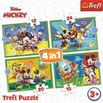 Trefl Puzzle Mikijev klub 4v1 (12,15,20,24 kosov)