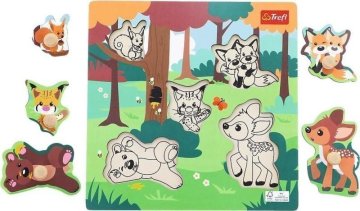 Trefl Sestavljanka/skladanka lesene gozdne živali 22x22cm v foliji 18m+