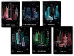MAR MAR Šolski zvezek A4 Premium Metallic cities 1 kos