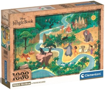 Clementoni Sestavljanka Zemljevidi zgodbe: Knjiga o džungli 1000 kosov