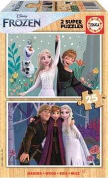 Educa Lesena sestavljanka Ledeno kraljestvo/2x25 kosov