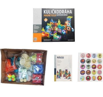 Alltoys Magnetna steza za kroglice z lučko 75 kosov