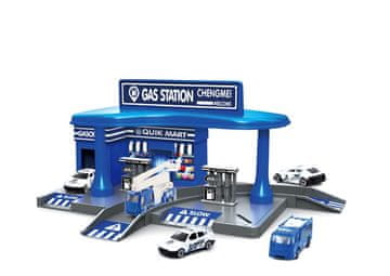 Alltoys Policijska bencinska črpalka + 2 avtomobila