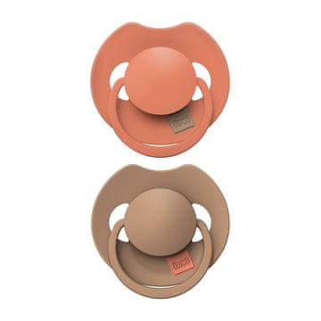 LOVI Dinamični silikonski dudelec Prime 6-18m 2 kosa Granola/Oranžna