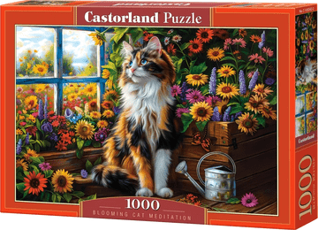 Castorland Puzzle Mačka meditacija v rastlinjaku 1000 kosov
