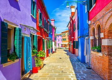 BLUEBIRD Puzzle Barvite hiše na otoku Burano 500 kosov
