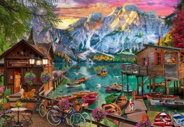 BLUEBIRD Puzzle Jezero Braies, Italija 1000 kosov