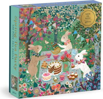 GALISON Kovinska kvadratna sestavljanka Spring Tea Party 500 kosov