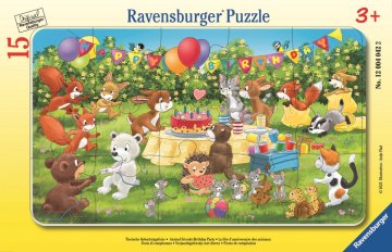 Ravensburger Puzzle Rojstnodnevna zabava s prijatelji živali 15 kosov