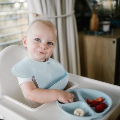 BABYONO Silikonski slinček - modri