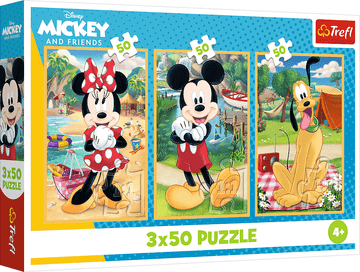 Trefl Puzzle Mickey Mouse: počitnice 3x50 kosov