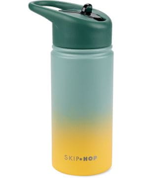Skip hop Steklenica iz nerjavečega jekla s slamico Wander - ombré zelena, 450ml