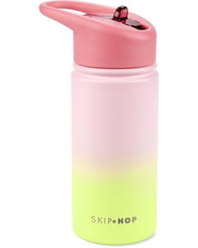 SKIP HOP Steklenica iz nerjavečega jekla s slamico Wander - ombré pink, 450ml