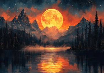 NORIMPEX Diamantna slika Zlata luna v gorah 30x40cm