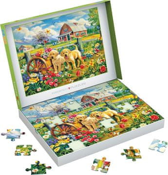 EuroGraphics Sestavljanka Povezovalni koščki: kužki spomladi 48 kosov