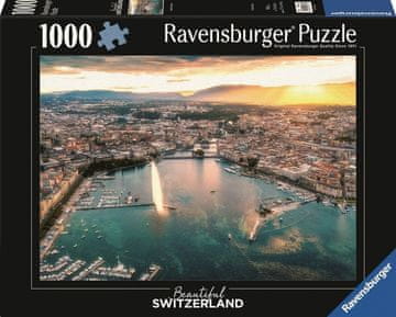 RAVENSBURGER Sestavljanka sončni zahod v središču Ženeve 1000 kosov