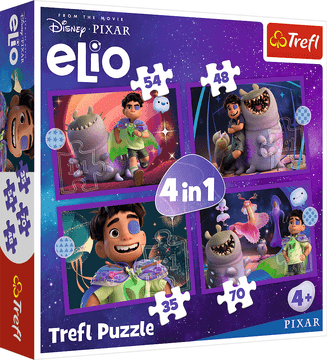Trefl Puzzle Elio Alien Mission 4v1 (35,48,54,70 kosov)