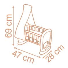 Smoby BN Zibelka z baldahinom za lutke