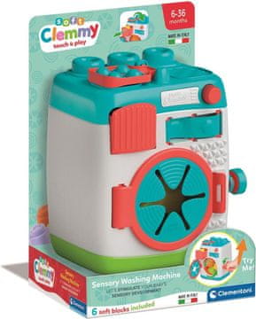 Clementoni Soft Clemmy Vstavljivi senzorični pralni stroj s kockami