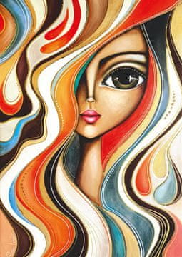 MAGNOLIA Puzzle Dekle z valovitimi lasmi 1000 kosov