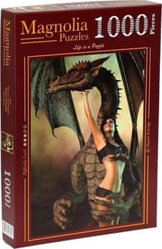 MAGNOLIA Puzzle Dekle z zmajem 1000 kosov