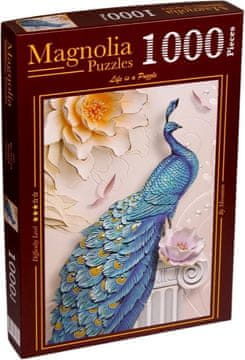 MAGNOLIA Puzzle Modri pav 1000 kosov