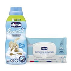 CHICCO Koncentriran Avivage Baby Sensitive Sweet Powder 750ml + 72 brezplačnih vlažilnih robčkov